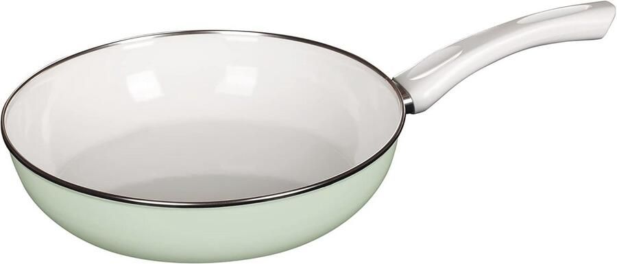 Emaille Pan 24 cm Groen Duurzaam Koken en Makkelijk Schoonmaken