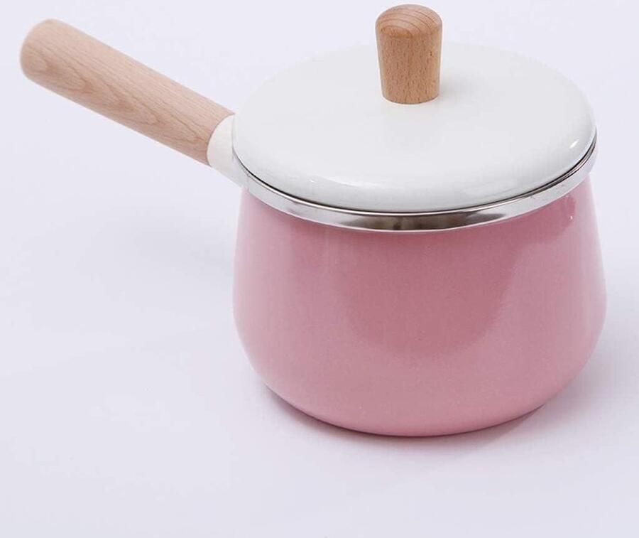 Emaille Soeppan Keukenpot Melkpan Snel Koken Gelijkmatige Warmteverdeling 15 Liter Roze