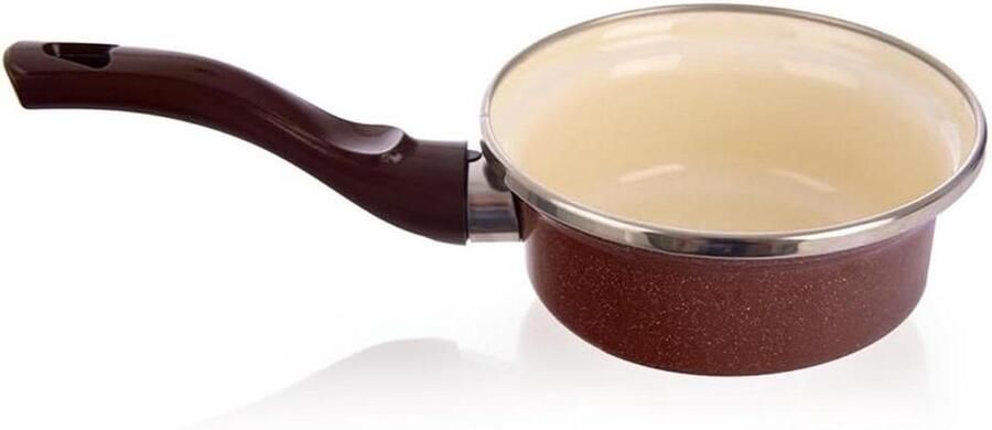 Emaille Steelpan Braadpan Stoofpan Kleine Porties Koken Retro Stijl 12 cm 350 ml Bruin