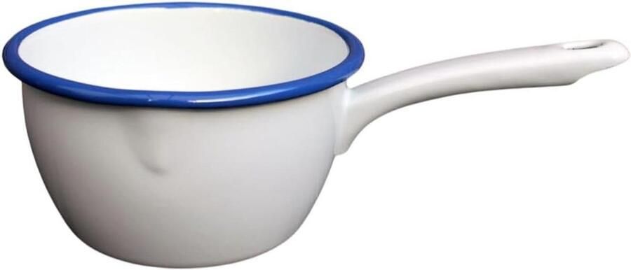 Emaille Steelpan Kookpan Sauspan Koken en verwarmen Ovenbestendig materiaal Wit met blauw