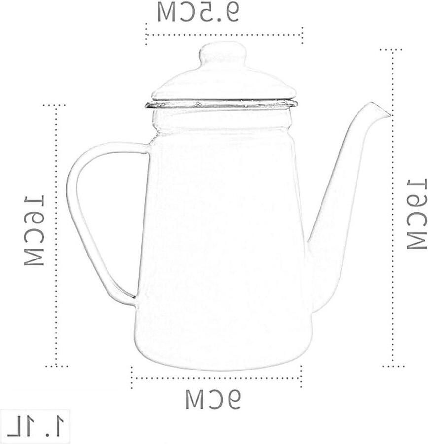 Emaille Theeketel Koffiepot Waterkoker Water Koken Snelle Warmtegeleiding 0.9 liter F