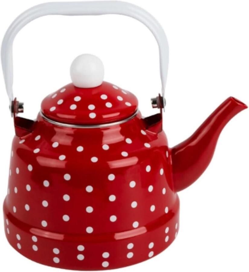 Emaille Theepot Waterkoker Keuken Water Verwarmen Klassiek Design 2.5L Capaciteit Geel