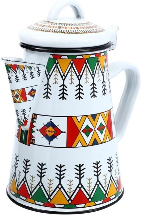 Emaille Waterketel Koffiepot Fluitketel Water Koken Geschikt voor Inductie 2 Liter Capaciteit Zwart