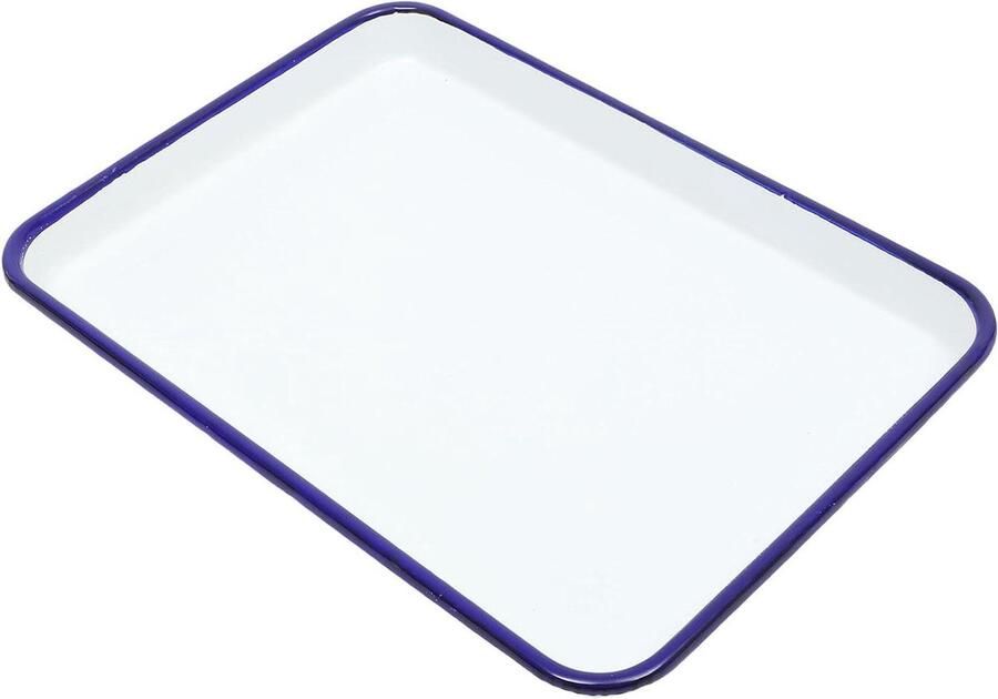 Emaillen Bakplaat Ovenschaal Rechthoekig Bakken en Braden Snelle Warmtegeleiding 27 cm Wit