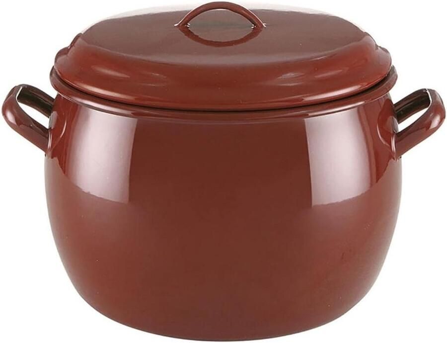 Emaillen braadpan met deksel 32x22x22cm geschikt voor inductie en alle kookplaten