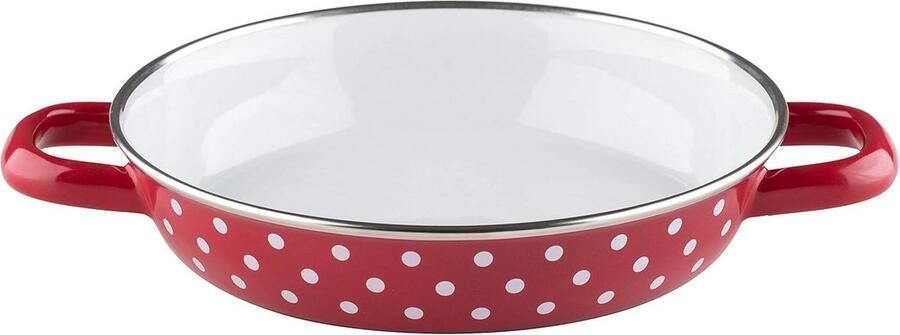 Emalie Eierpan 20 cm Rode Stippen Geschikt voor Inductie