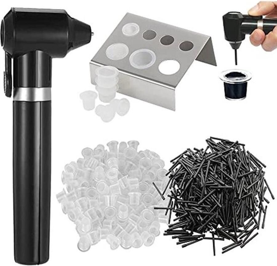 Emalla Tattoo Mixer Machine Kit Emalla Tattoo kleurenpigmentmixer met 100 mengstaafjes 100 tattoo-inktcups en roestvrijstalen tattoo-inktbekerhouderstandaard voor