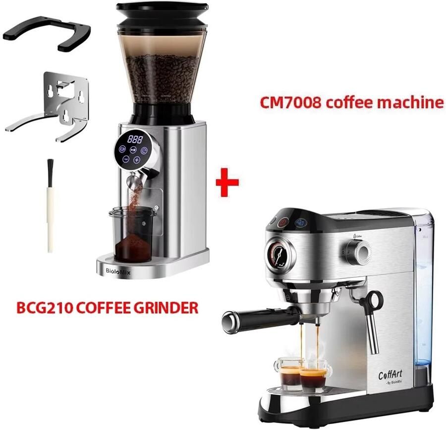 Embelle professionele koffie grinder- Koffie machine Braammolen Afneembare houder Espresso Drip en frans pers