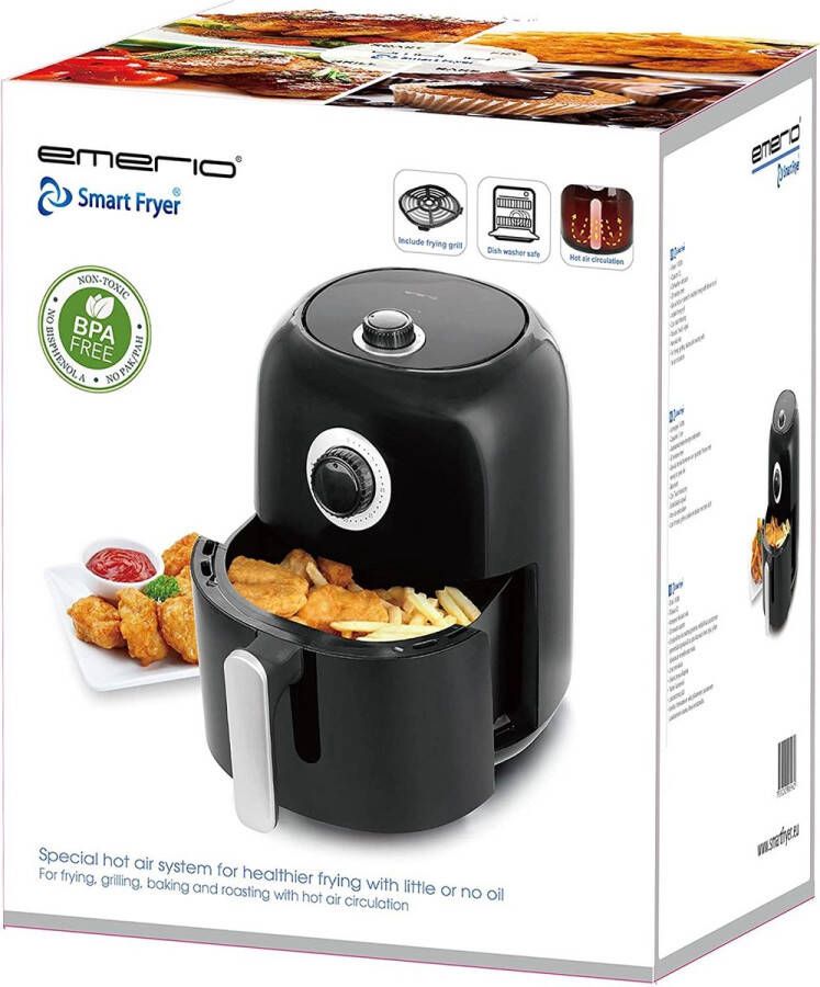 Emerio AF-125770 SmartFryer AirFryer heteluchtfriteuse friteuse met hete lucht zonder extra olie gezonder frituren 3 0 liter volume cool touch BPA-vrij snelle opwarming 1450 watt - Foto 3