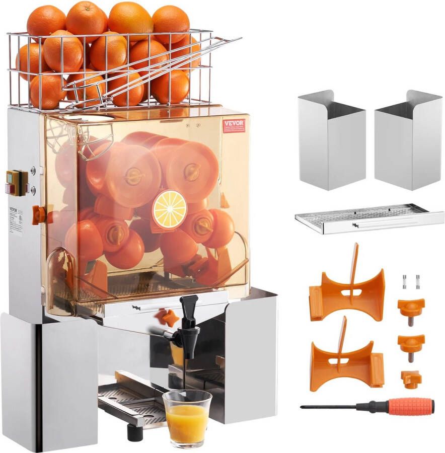 EML STORE Sinaasappelpers elektrisch Citruspers Voor Supermarkten Horeca & Kantines 120W Electrische Fruitpers Roestvrij Staal