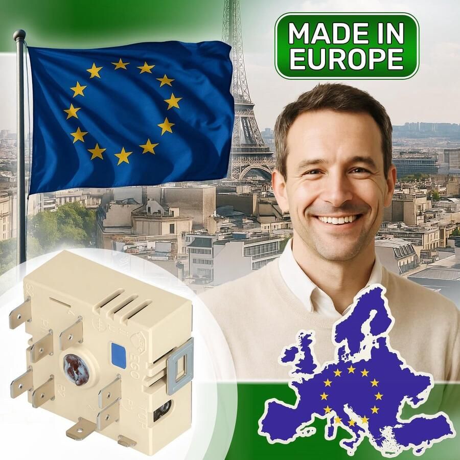 Energie Regelaar Kookplaat Besturing Kookplaat Reparatie Europees Gemaakt 48 mm Lengte Wit - Foto 2