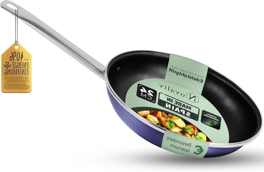 Energiebesparende Pan Koekenpan Spaarpan Energie Besparen Koken Speciale Constructie 24 cm Blauw