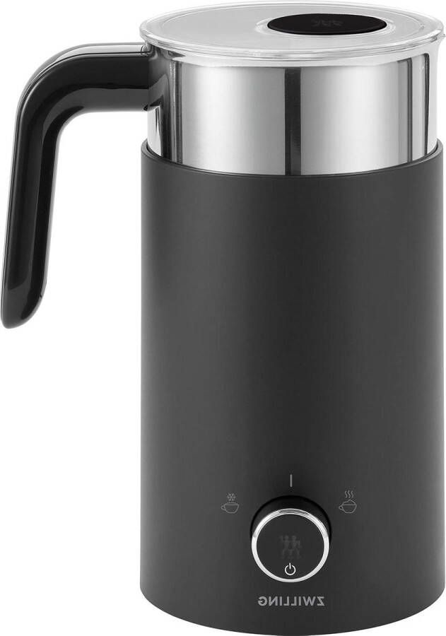 Enfinigy black milk frother with adjustable temperature
