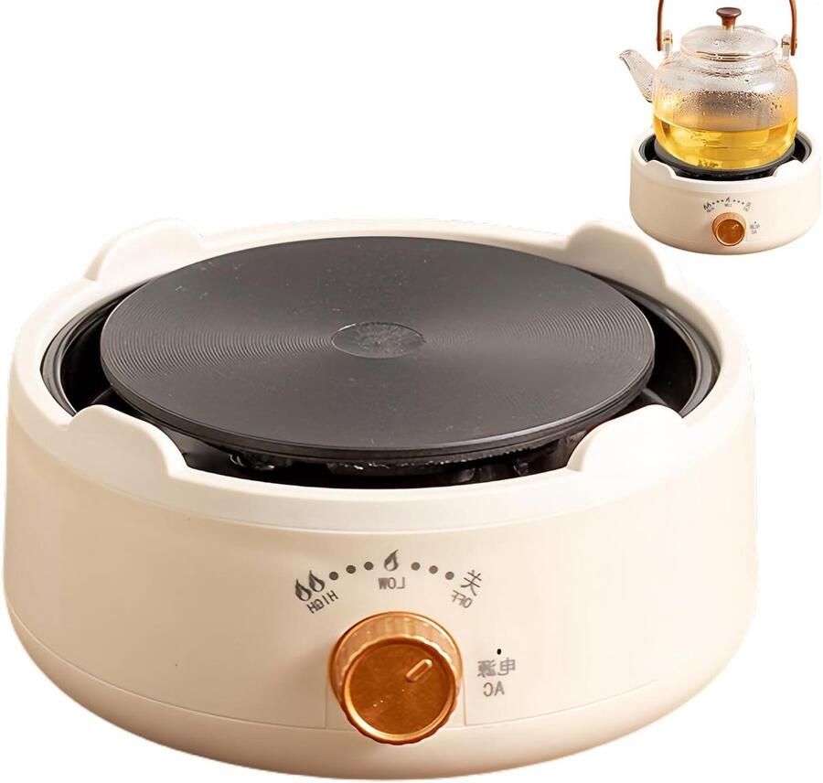 Enkele Brander Kookplaat Theepot Kachel Koken Thuis Verstelbaar Vermogen 18x9x9 cm Wit