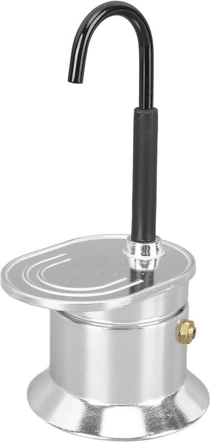 Enkele buis Moka Pot 1 Cup 50ML Aluminium Uitloop Kookplaat Italiaans Koffiezetapparaat Klassieke Kookplaat Espresso Maker Express Moka Pot voor Cubaans Cafe Brewing Snelle Cleanup