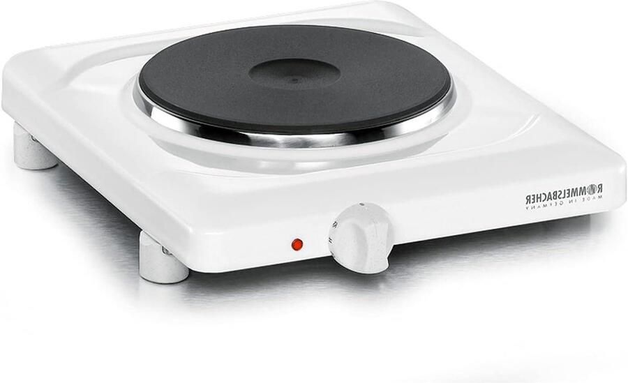 Enkele Kookplaat Draagbare Kookplaat Extra Koken Traploze Temperatuurregeling 180 mm Diameter Wit