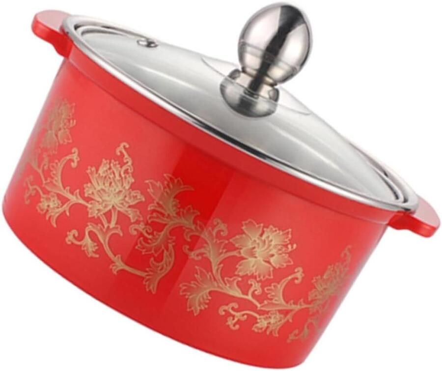 Enkele Pan Kookpan Warme Maaltijden Draaibaar Ontwerp 17cm Rood