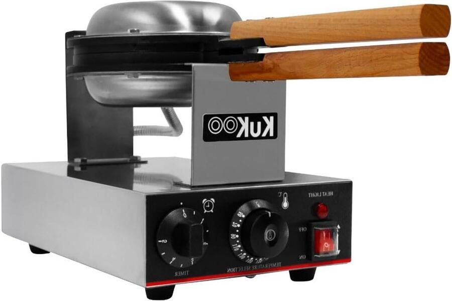Enkele Wafelijzer Machine Professioneel Wafelijzer Lekkere Wafels Bakken Draaimechanisme 56 x 22 x 27 cm Zilver