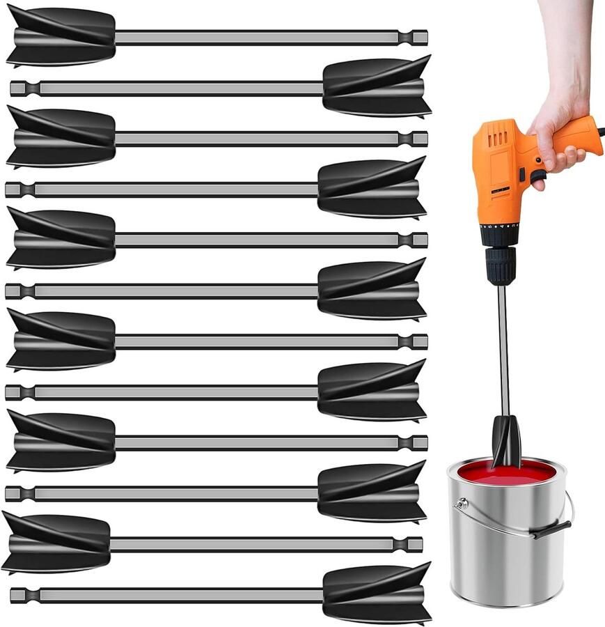 Epoxy Mengopzetstukken Mixer Peddels Hars Kleuren Mengen Spiraal 4 Bladen Design 16.5 cm Lengte Zwart