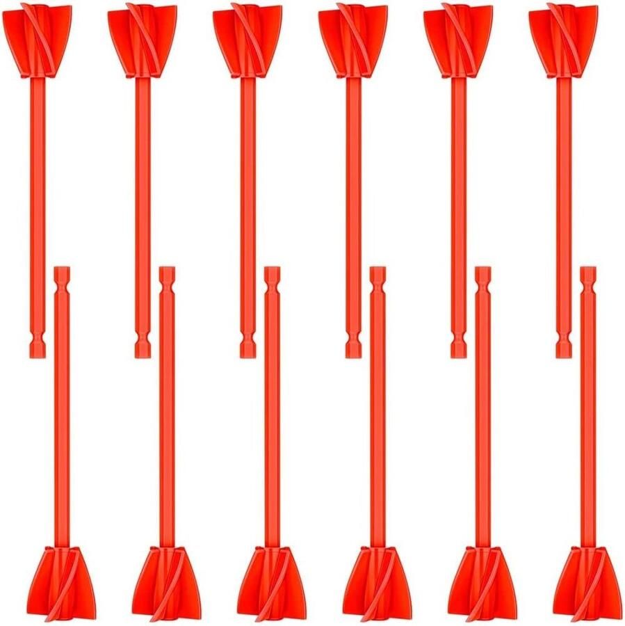 Epoxy Mixer Opzetstukken Boor Accessoires Harsen Mengen Spiraalvormige Bladen 12 Stuks Rood
