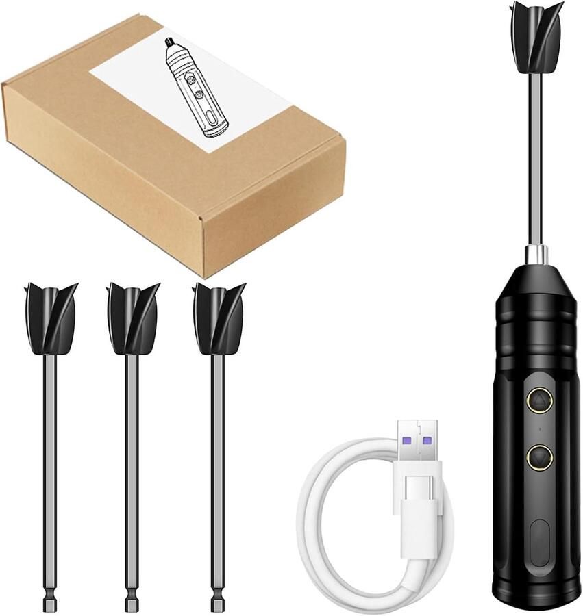 Epoxyhars-mixer werkt op batterijen epoxyharsmixer USB-oplaadbaar elektrische handmixer met 4 herbruikbare roerpeddels voor hars siliconenmix