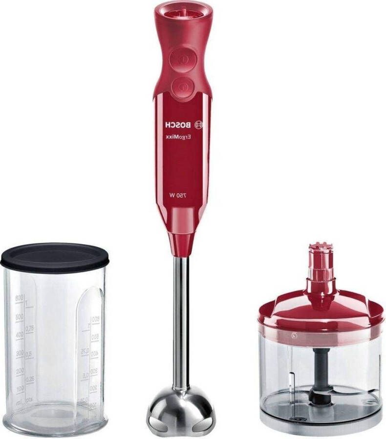 ErgoMixx Hand Blender 750 W Wine Red Krachtige Staafmixer met Rode Behuizing