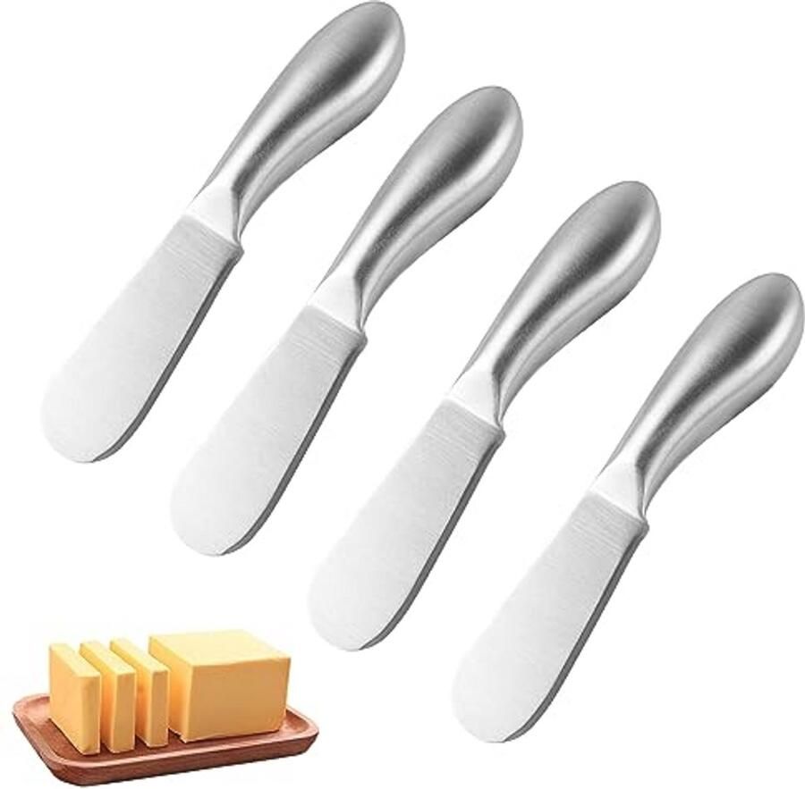 Ergonomische botermessen set van 4 voor kaas en boter