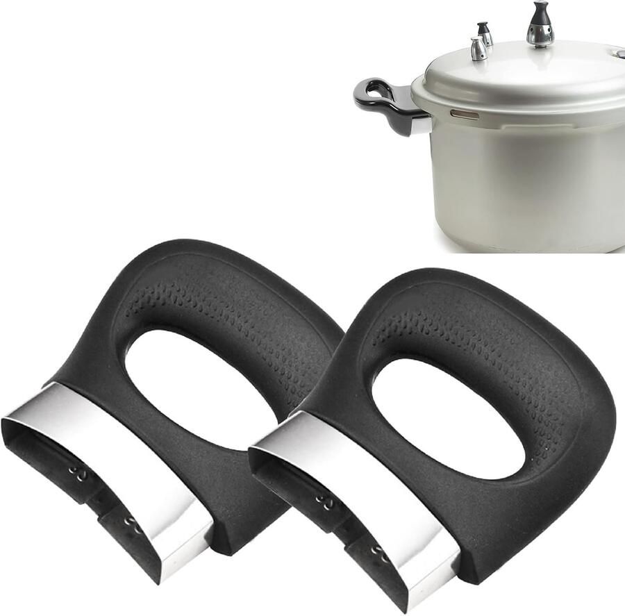 Ergonomische Dismountable Handgrepen voor Drukpan 2 Stuks Hittebestendig en Comfortabel Keukengereedschap voor Stoomkoker en Kookpan