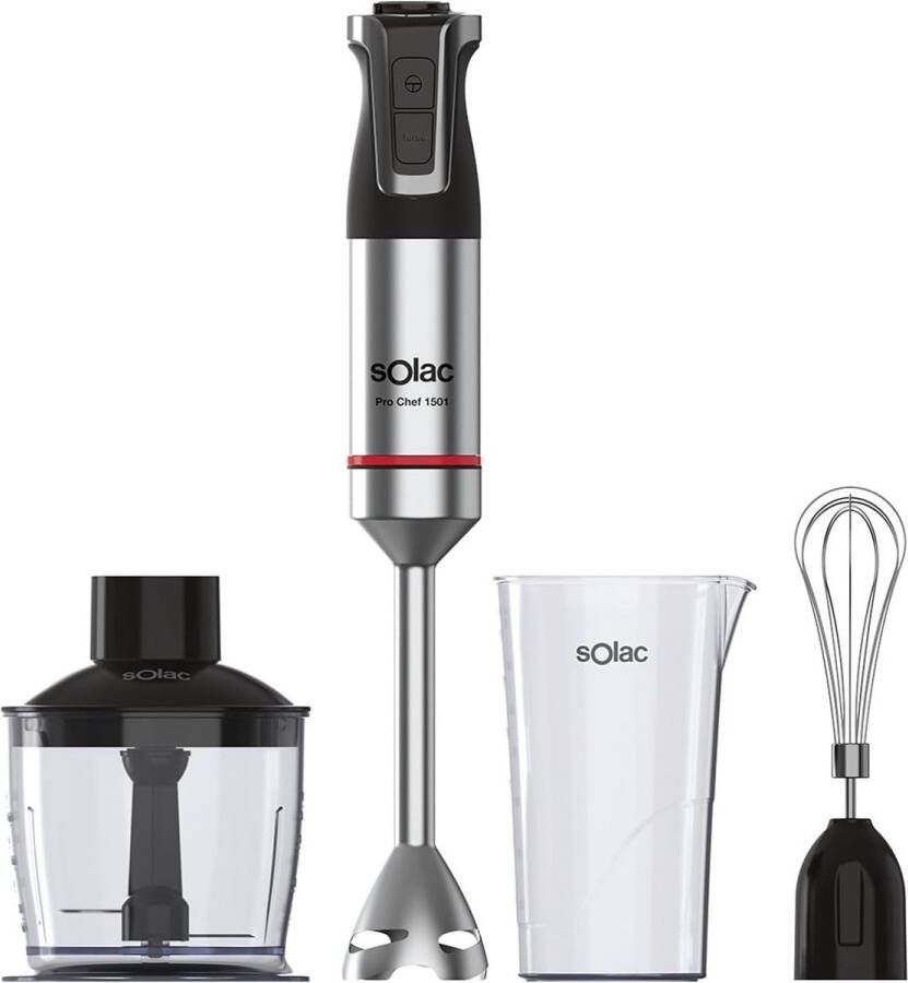 Ergonomische Staafmixer met Turbo en Ijsfuncties – 1500W 4 RVS Messen Inclusief Accessoires