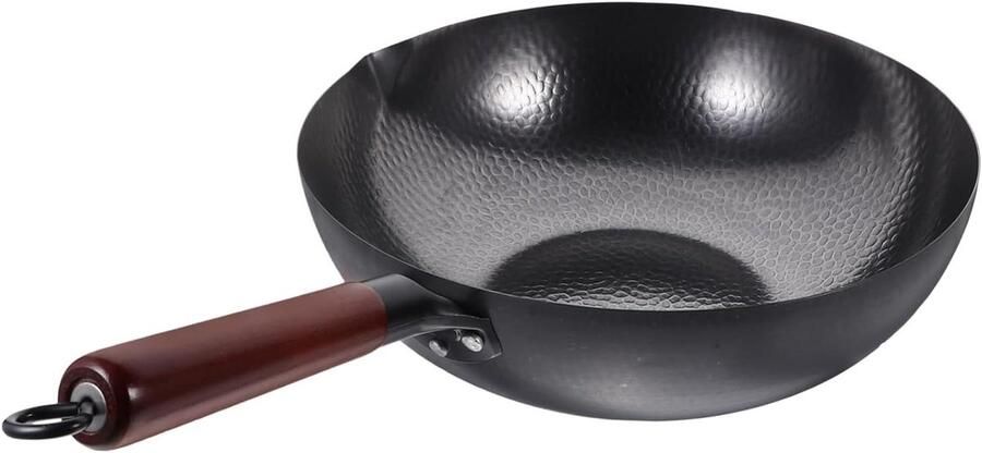 Ergonomische Wok Koekenpan Roerbakpan Koken en Bakken Met Antiaanbaklaag 32 Cm Zwart