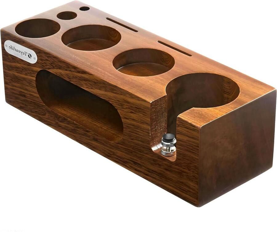 Espresso Aanstamp Station Koffie Accessoireshouder Koffie Bereiden 7-in-1 Organisatie 51 tot 54mm Walnoot