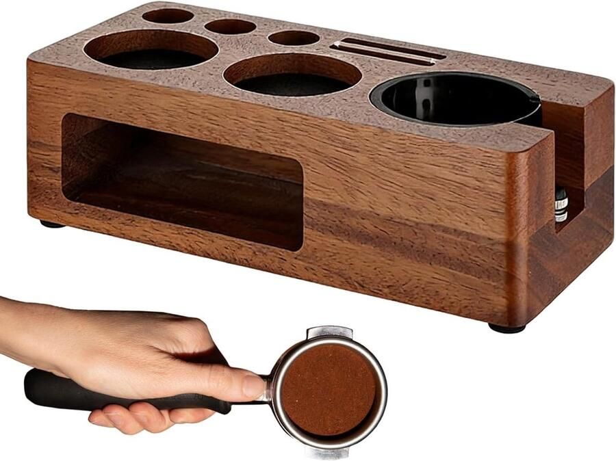 Espresso Aantikstation Koffie Organizer Koffie Bereiden Perfecte Tamp Uitlijning 26 x 13 x 9 cm Hout