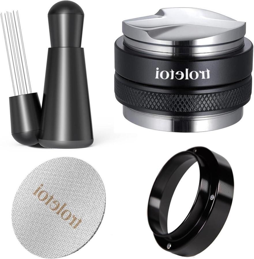 Espresso Accessoire Set Barista Set Espresso Bereiden 2-in-1 Tamper Verdeler 54 mm Zilver