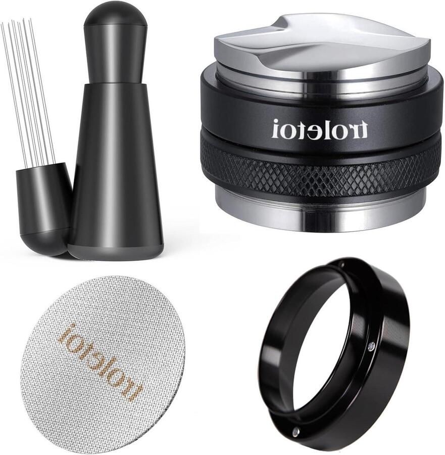 Espresso Accessoire Set Barista Set Perfect Koffie Zetten 2-in-1 Tamper Verdeler 54 mm Zilver