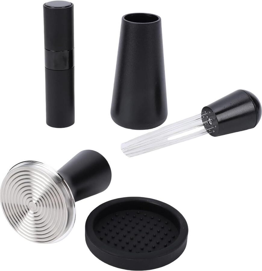 Espresso Accessoires Kit Barista Set Koffie Maken 58 Mm Compatibel 4 Delig Zwart