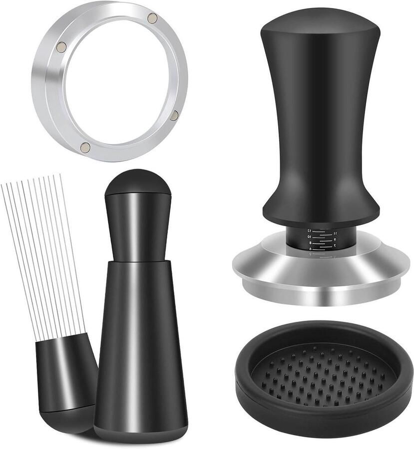 Espresso Accessoireset Koffie Gereedschap Perfecte Espresso Gekalibreerde Druk 51 mm Zilver