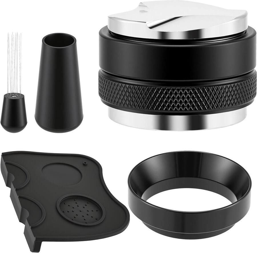 Espresso Accessoireset Koffie Gereedschap Set Espresso Bereiden 5-in-1 Functie 51 mm Zilver