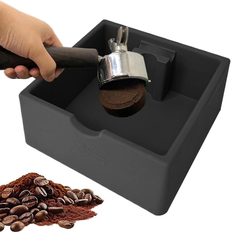 Espresso Afklopbox Koffiedik container Koffiedik Verzamelen Antislip basis 15 liter Zwart