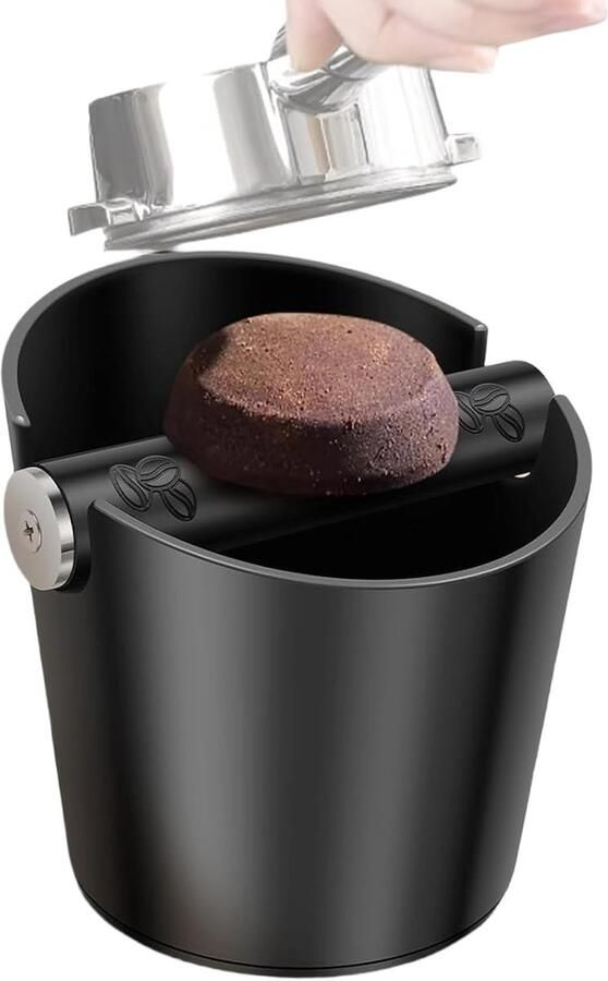 Espresso Bak Afvalbak Stamper Koffie Bereiden Stille Schoktechnologie 14 x 13 x 13 cm Zwart