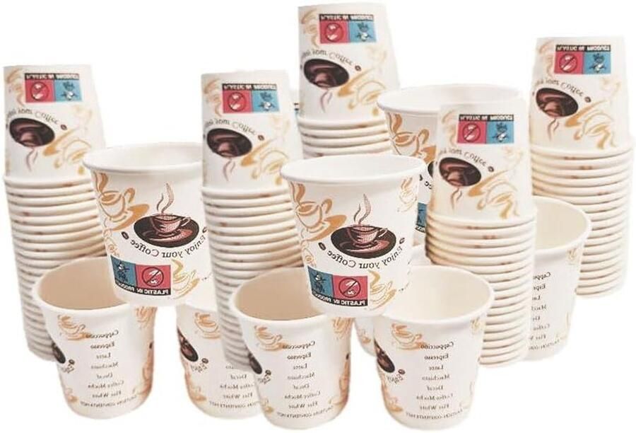 Espresso Bekers Koffiebekers To Go Onderweg Genieten Robuust Ontwerp 100 Stuks Transparant