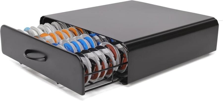 Espresso Capsulehouder met Lades Koffiecup Houder Geschikt voor Tassimo 64 Koffiecups Zwart