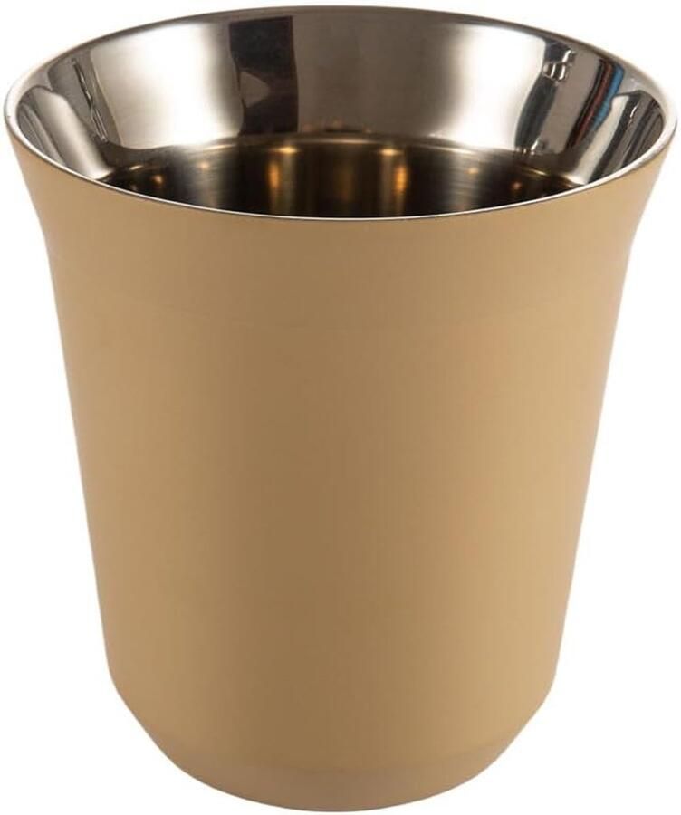 Espresso Cup Koffiekopje Metalen Mok Genieten van Koffie Dubbelwandig Geïsoleerd 80 ml Beige