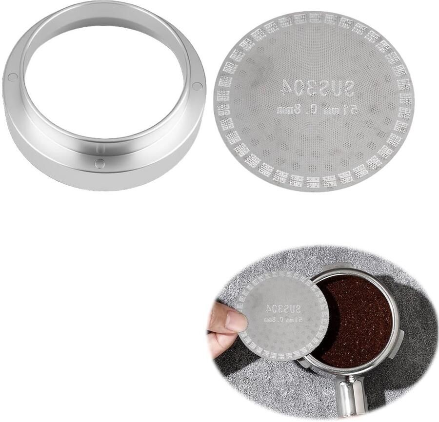 Espresso dispenser ring van 51 mm voedselveilige roestvrijstalen filter voor koffiepoeder ideaal voor nauwkeurig vullen en scheiden van water