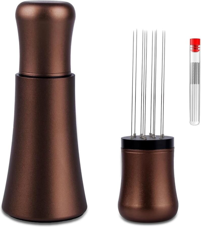 Espresso Distributie Tool Koffie Roerder Betere Espresso Maken Verstelbare Naalden 0.35mm Naalden Bruin