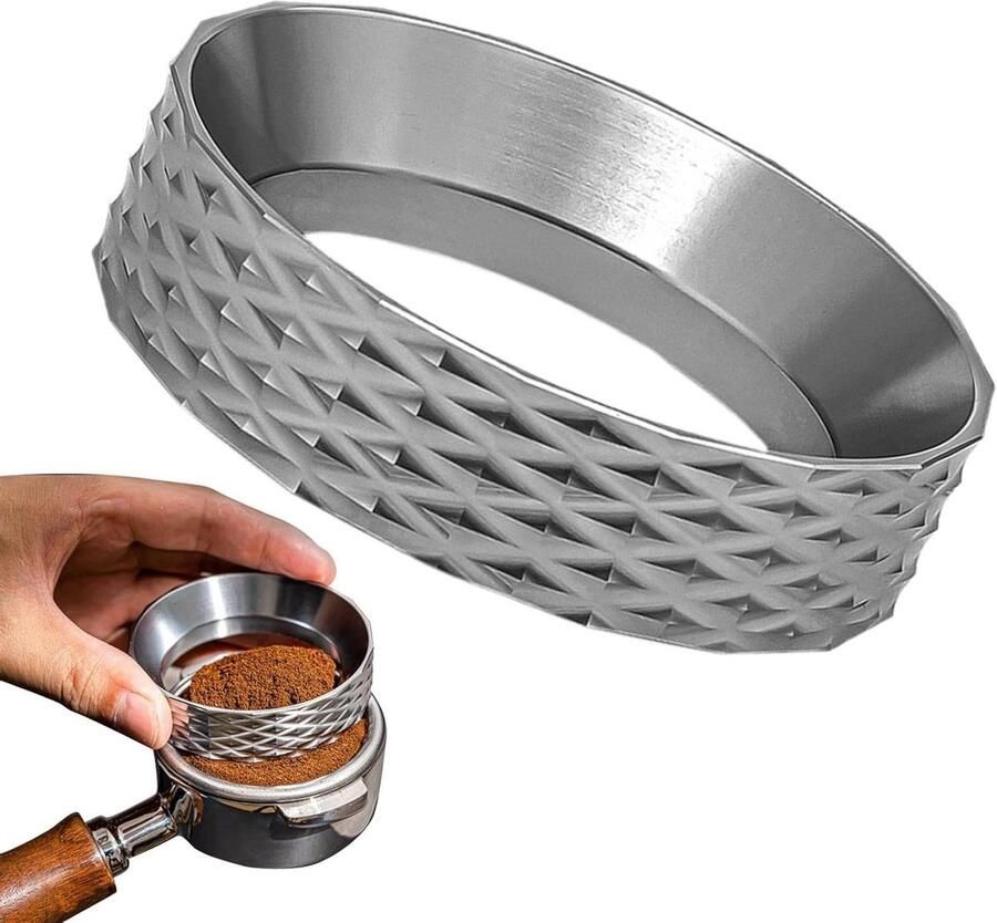 Espresso Doseer Trechter Doseerring Koffie Bereiden Magnetische Bevestiging 51 58 mm Zilver