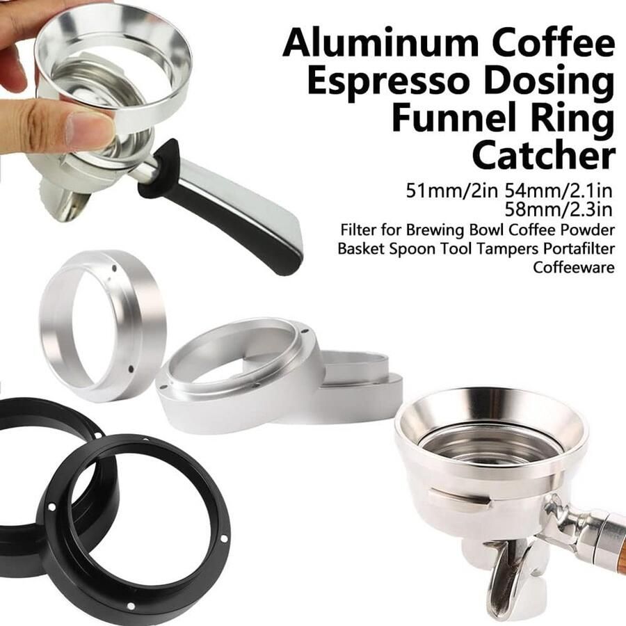 Espresso Dosing Funnel Ring Catcher van 51mm Aluminium Accessoire voor Koffiezetten Thuis en in de Café Perfect voor Precisie en Gemak