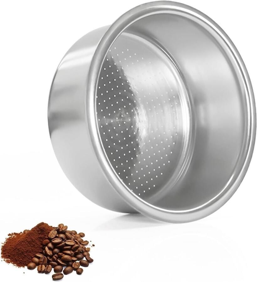Espresso Filtermandje 51mm RVS Koffiefilter voor Delonghi Machines en Koffie Accessoires Ideaal voor Perfecte Koffie en Aromatische Espresso (2 Stuks)
