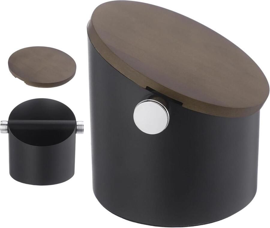 Espresso Klopbox Koffiedik Container Koffiedik Verwijderen Gedempte Klopstang 15.5 x 15 cm Zwart