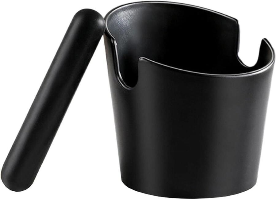 Espresso Klopbox Koffiedik Houder Koffie Afval Verzamelen Antislip Bodem 10 cm Diameter Zwart