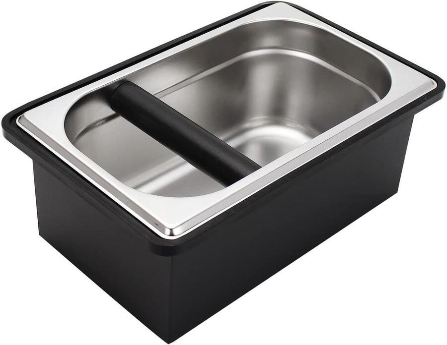 Espresso Klopdoos Koffiedikbak Koffiebereiding Roestvrij Staal 11 x 175 x 103 cm Zilver - Foto 1